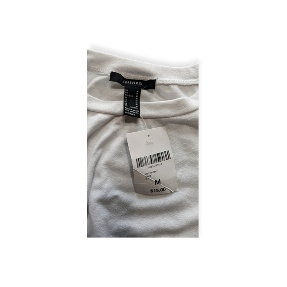 Womens Forever 21 Ruffle Sleeve White Knit Top Medium - Picture 5 of 6